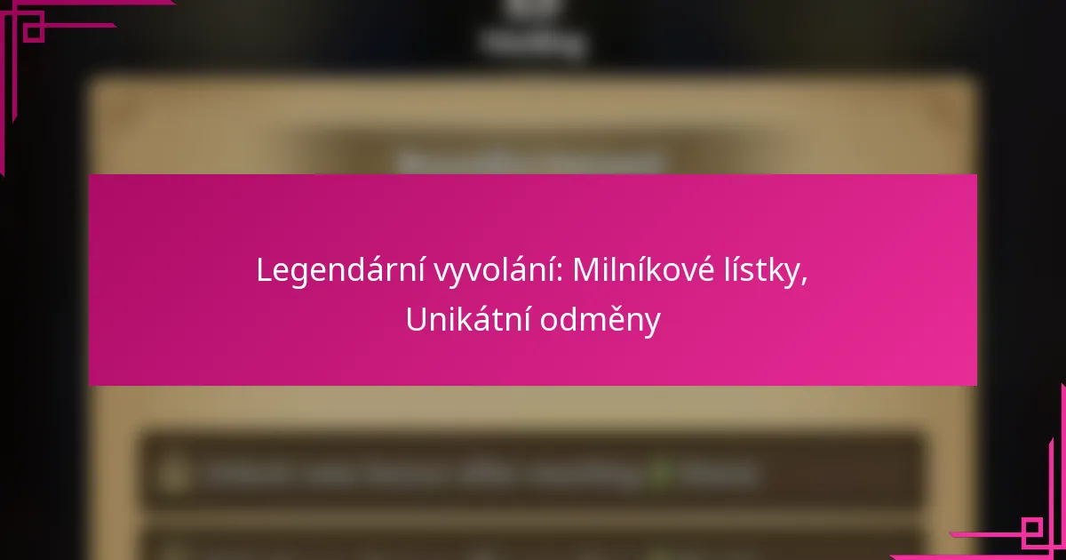Legendární vyvolání: Milníkové lístky, Unikátní odměny